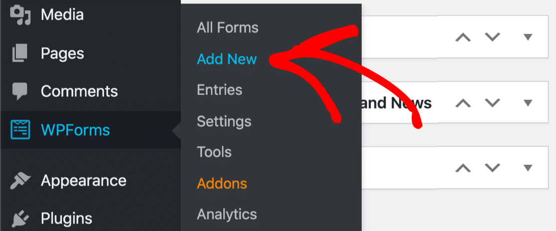 WPForms に新しいフォームを追加する