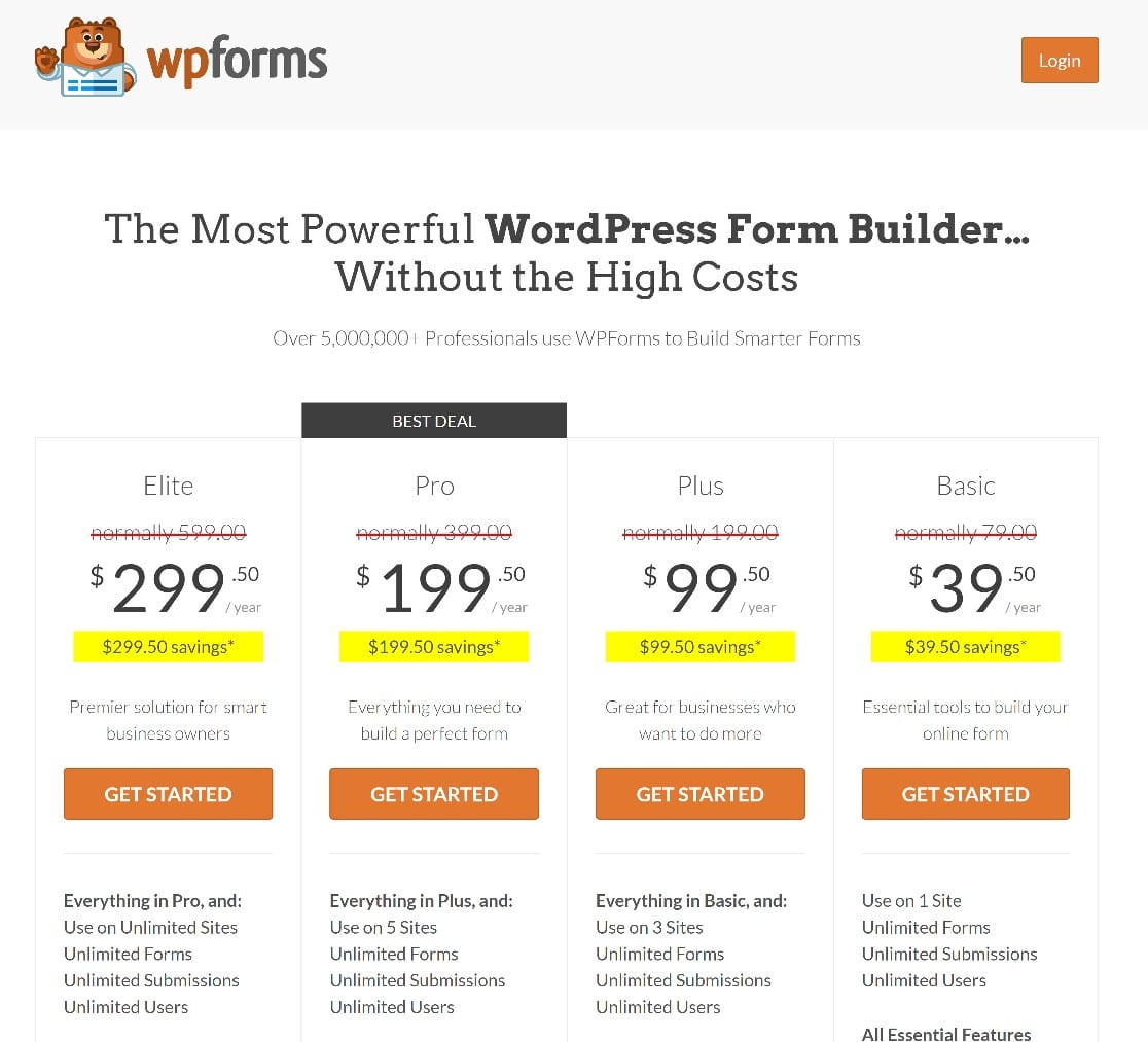 wpforms 料金