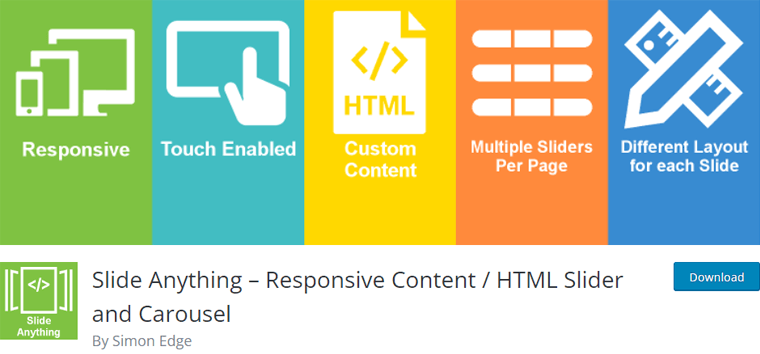 Slide Anything - Cele mai bune pluginuri Slider pentru WordPress