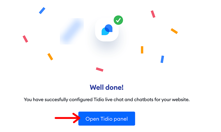Klik Buka Tombol Panel Tidio