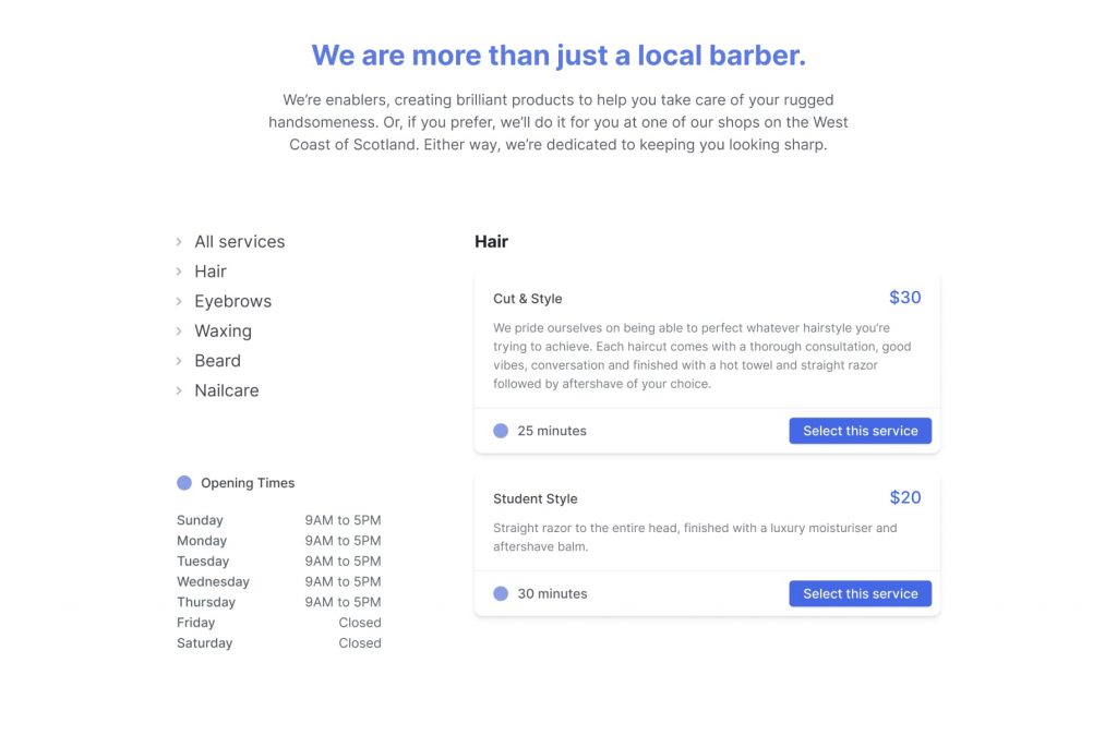 local barber appointment