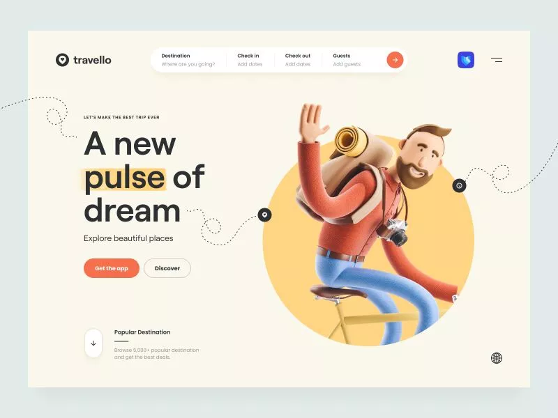 travel-centric-website-with-use-of-3d-elements