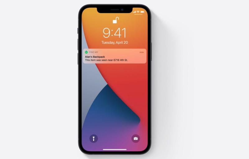 إخطار موقع airtag إلى المالك