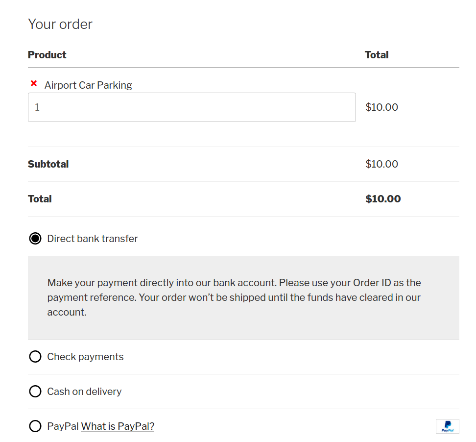 WooCommerce チェックアウト ページ 4 でカートの詳細を変更する方法 Cart details table with Quantity and Delete icon - How to modify the cart details on WooCommerce checkout page