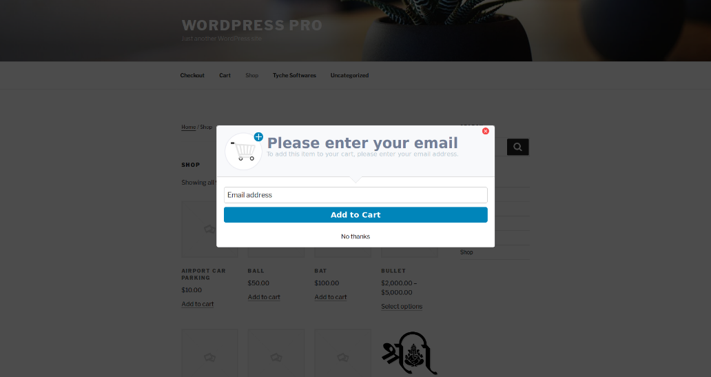 Acquisisci l'indirizzo e-mail del visitatore prima della pagina di pagamento con il plug-in WooCommerce Abandoned Cart Pro 6 Capture Visitor Email Address before Checkout page with WooCommerce Abandoned Cart Pro plugin - Tyche Softwares