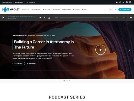 10 лучших тем WordPress для подкастов 2021 года Wpcast-Best podcast wordpress theme