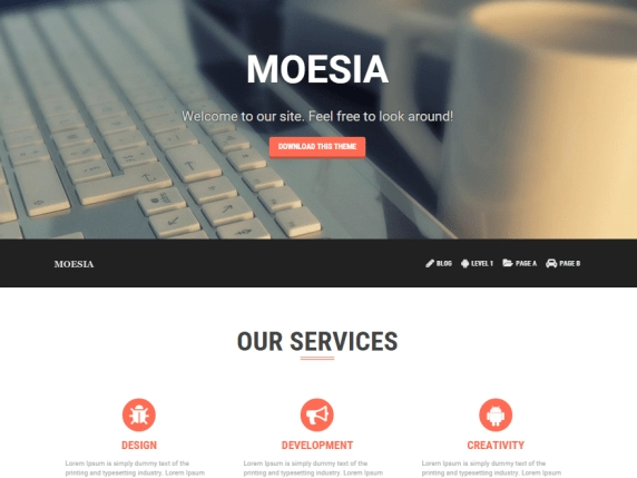 2021 年超过 15 个适用于商业网站的最佳免费 WordPress 主题 Moesia Business Theme