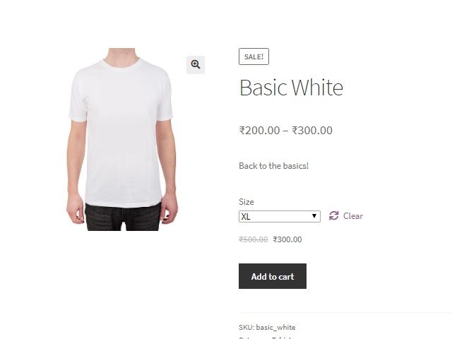 WooCommerce 4에서 단순 및 가변 제품의 판매 가격 아래에 "You Save x%"를 표시하는 방법 display “You Save x%” below sale prices for simple and variable products in WooCommerce - Variable Product with Variation Selected