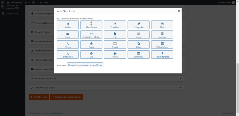 Ultimate-csv-importer-toolset-field-type
