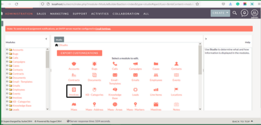 fattura - Installazione di SuiteCRM