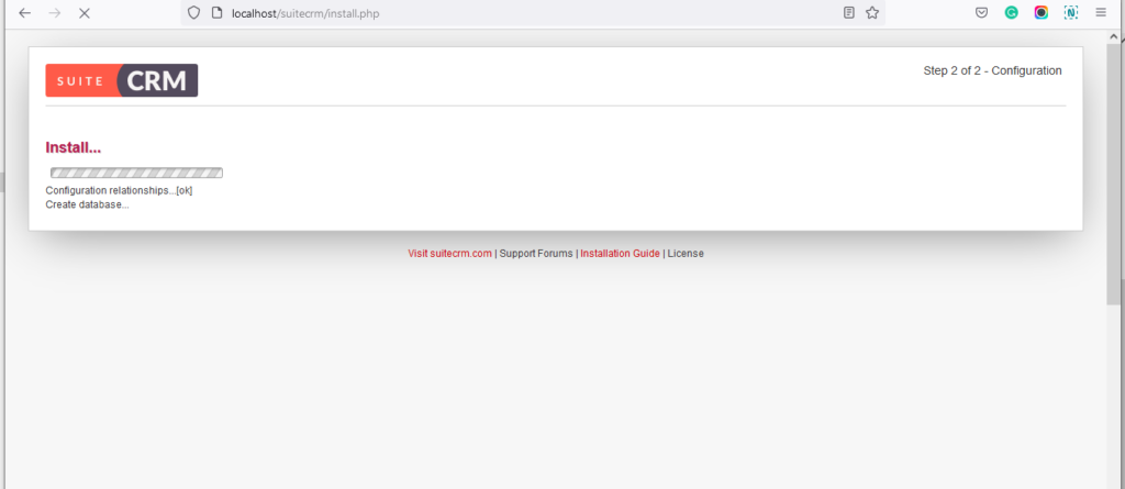 install-SuiteCRM installazione