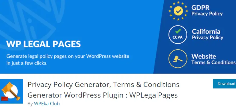 Datenschutzrichtlinien-Generator von WPLegalPages