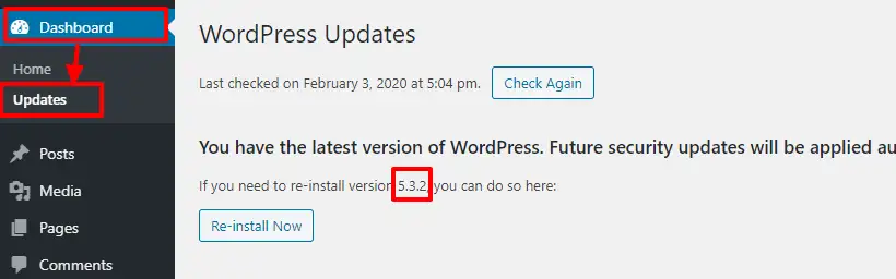 Actualizări WordPress