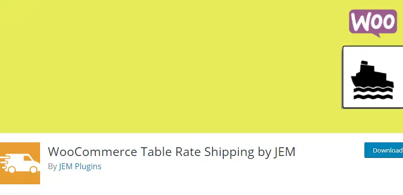 Envio de taxa de tabela WooCommerce por JEM