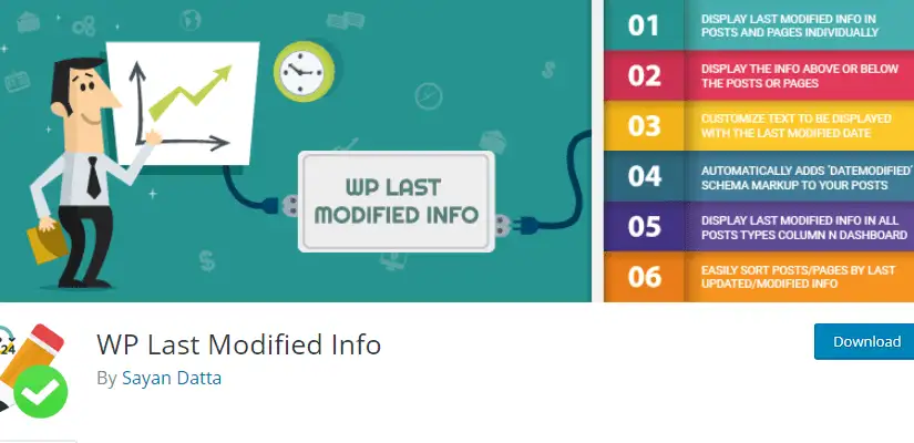 Informații despre ultima modificare WP