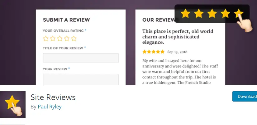 Site Reviews - Plugin Schema pentru WordPress