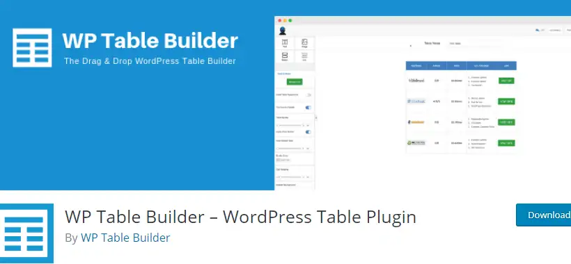 WP Table Builder - WordPress Table Plugins