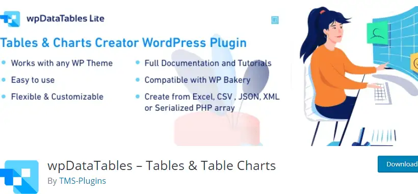 wpDataTables - Creați un tabel de date în WordPress