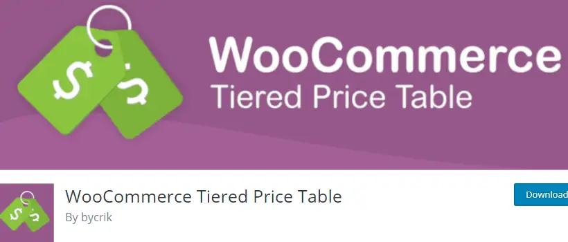Tabel de prețuri pe niveluri WooCommerce - Pluginuri WordPress