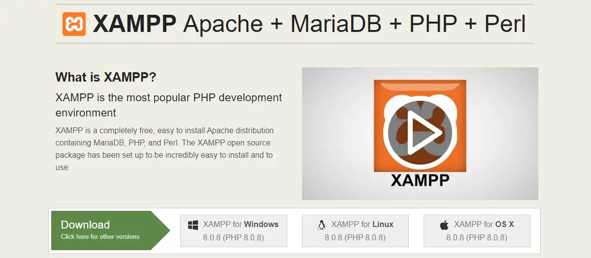 Scarica e installa XAMPP