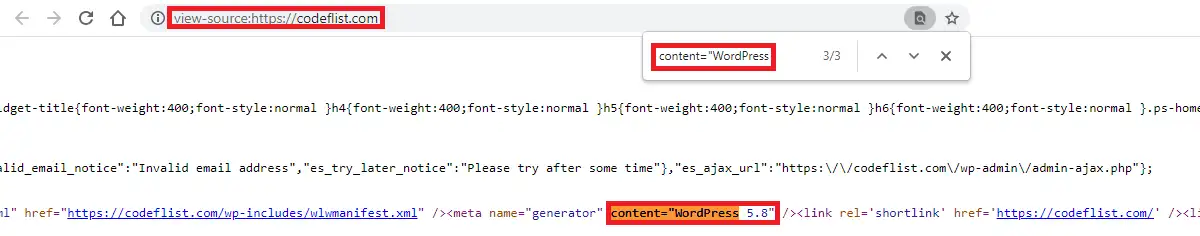 在源代碼中檢查 WordPress