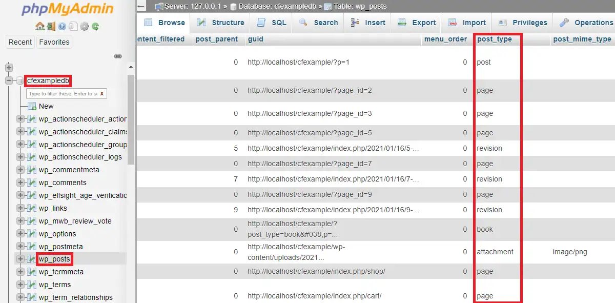 wp_posts の post_type