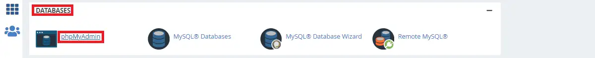 cPanel 中的數據庫