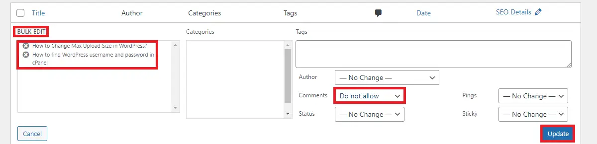 如何在 WordPress 中批量編輯評論