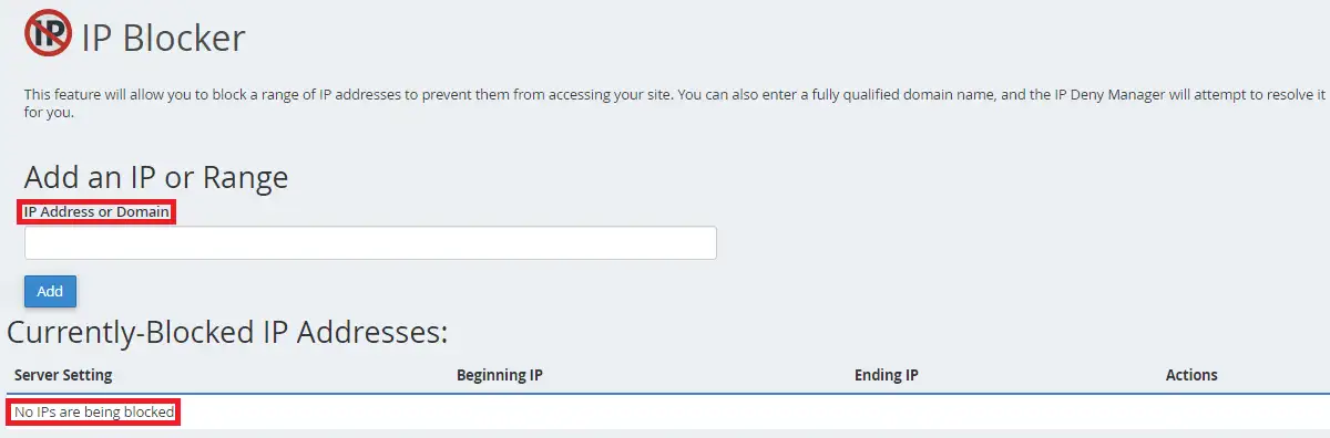 كيفية منع عنوان IP في WordPress باستخدام cPanel