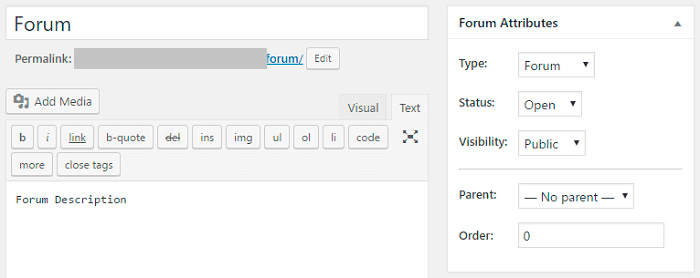 Create new bbPress Forum