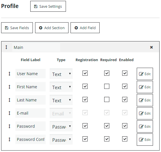 Profile Fields for Membership