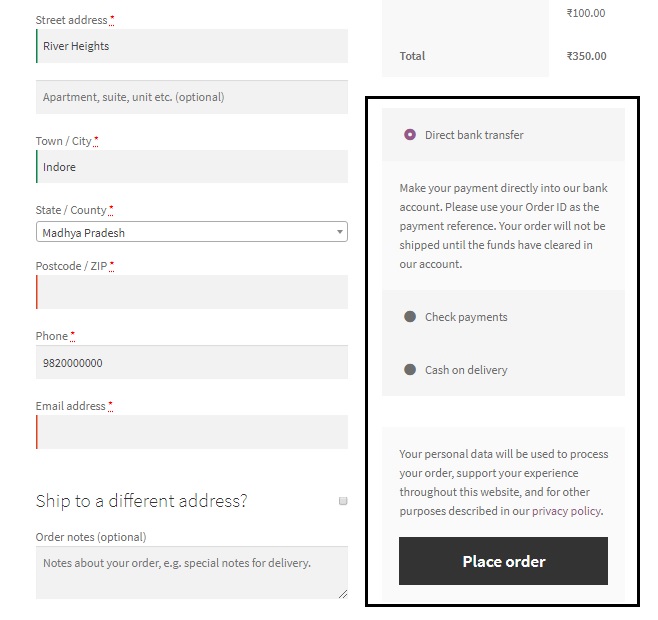 disable payment gateways for some countries in WooCommerce - PayPal disabled for India on the Checkout page