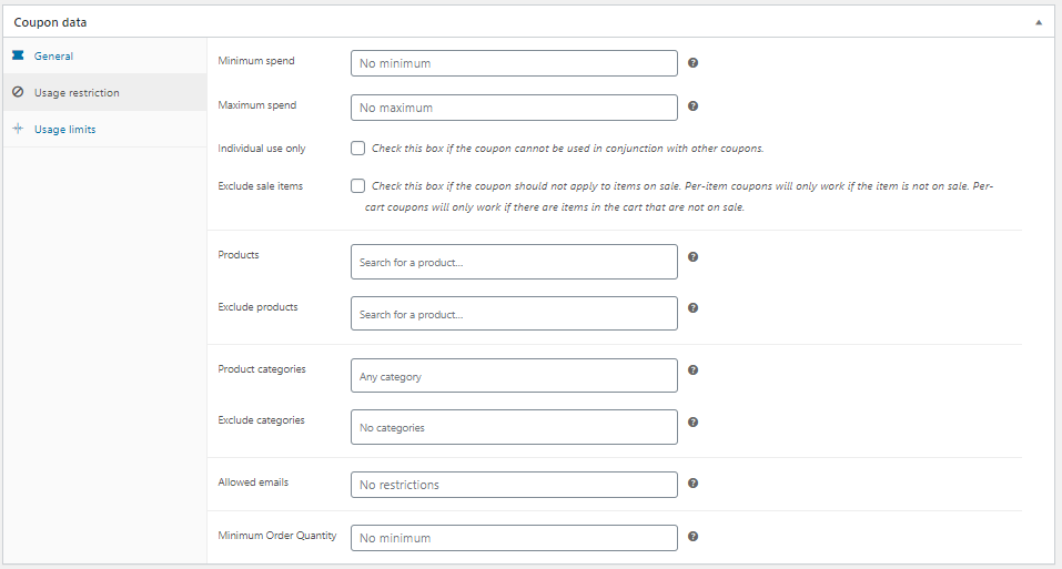 Memahami Pembatasan Kode Kupon di WooCommerce 2 Minimum Order Quantity restriction