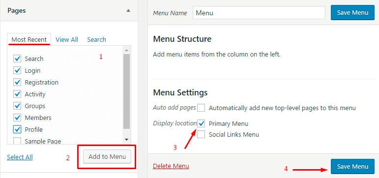 Create Membership Menu