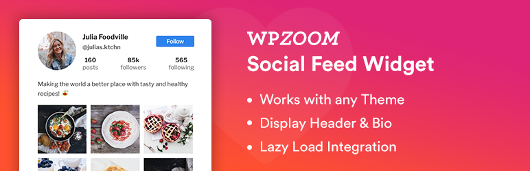 วิดเจ็ตฟีดโซเชียล Wpzoom