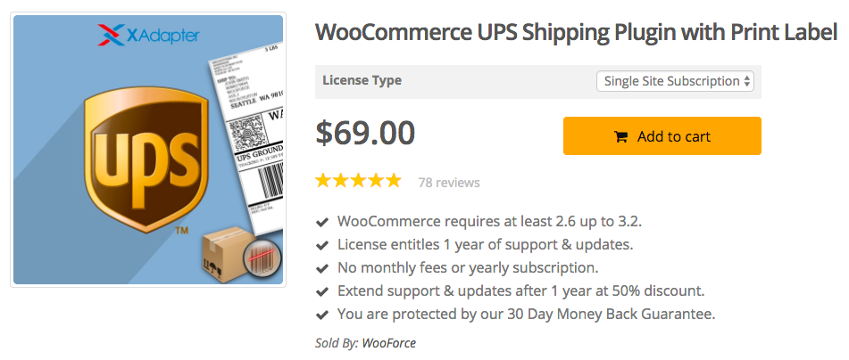 ปลั๊กอินการจัดส่งของ Woocommerce Ups