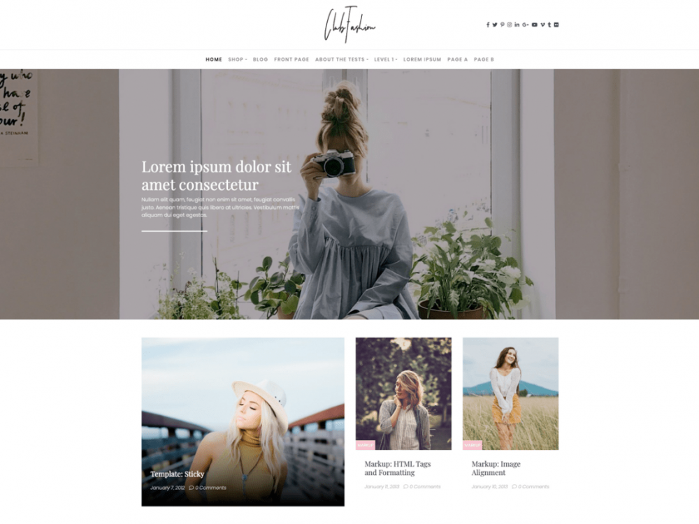 ฟรี Clubfashion Wordpress Theme
