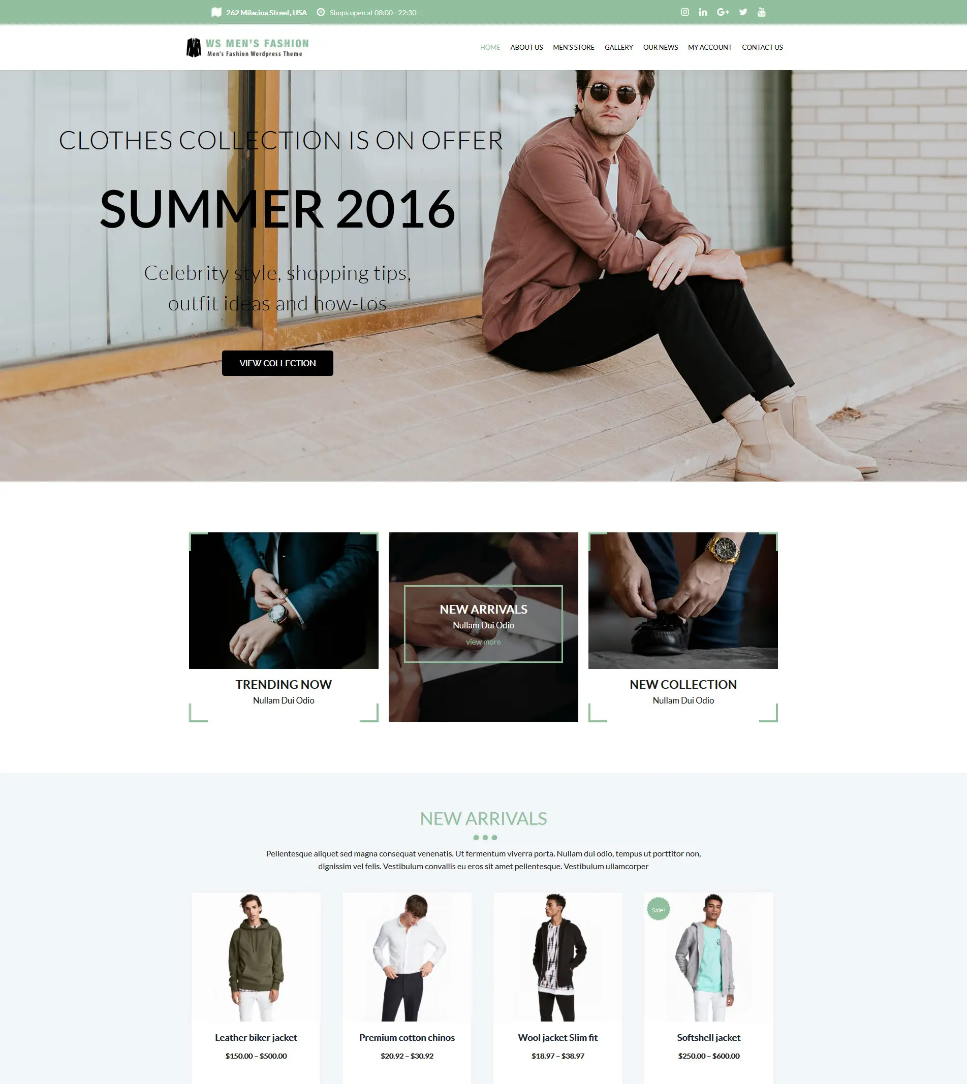 Ws Men's Fashion – ร้านแฟชั่นฟรี Woocommerce Wordpress Theme