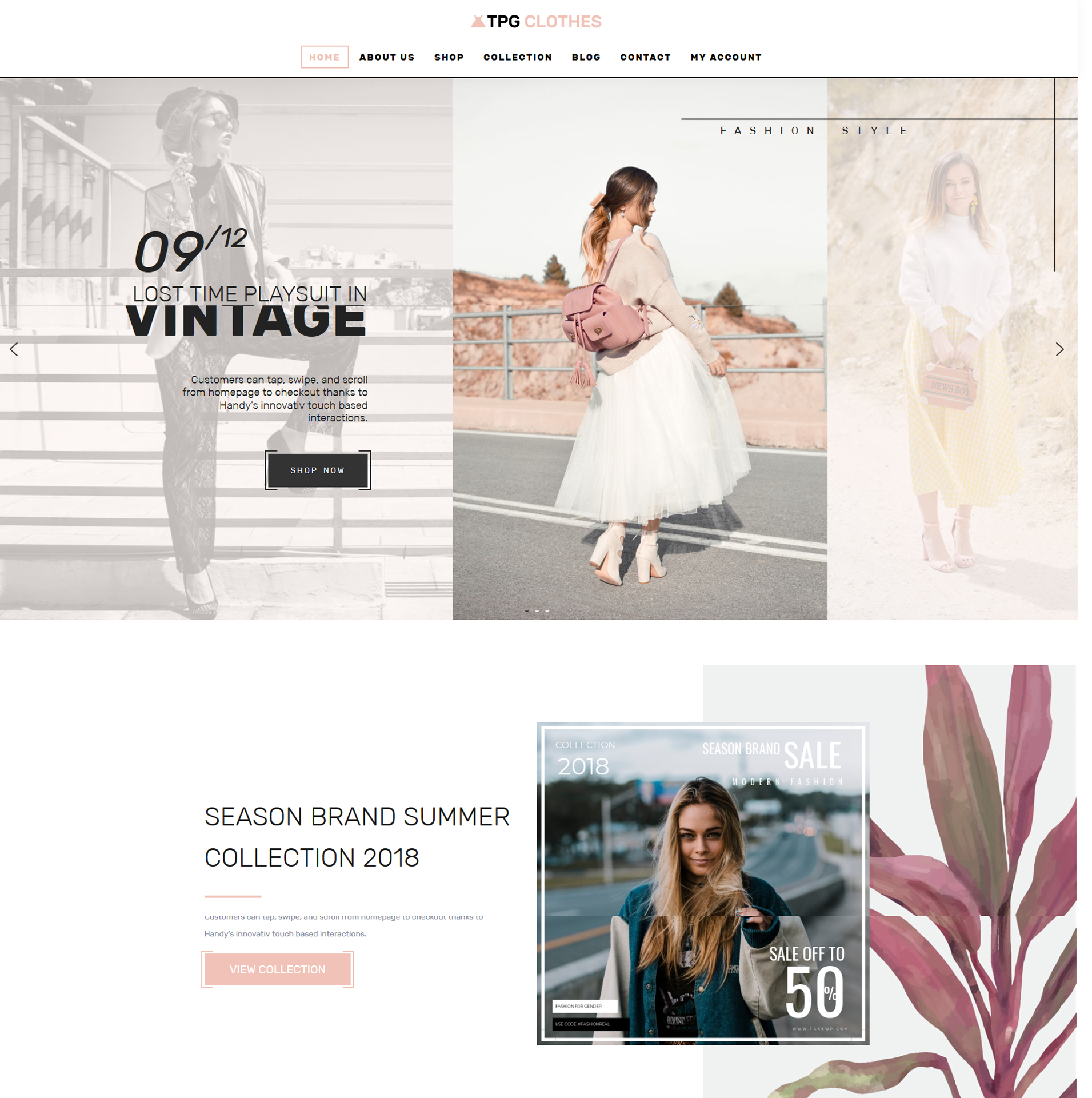 เสื้อผ้า Tpg – ธีมร้านค้าแฟชั่น Wordpress ฟรี