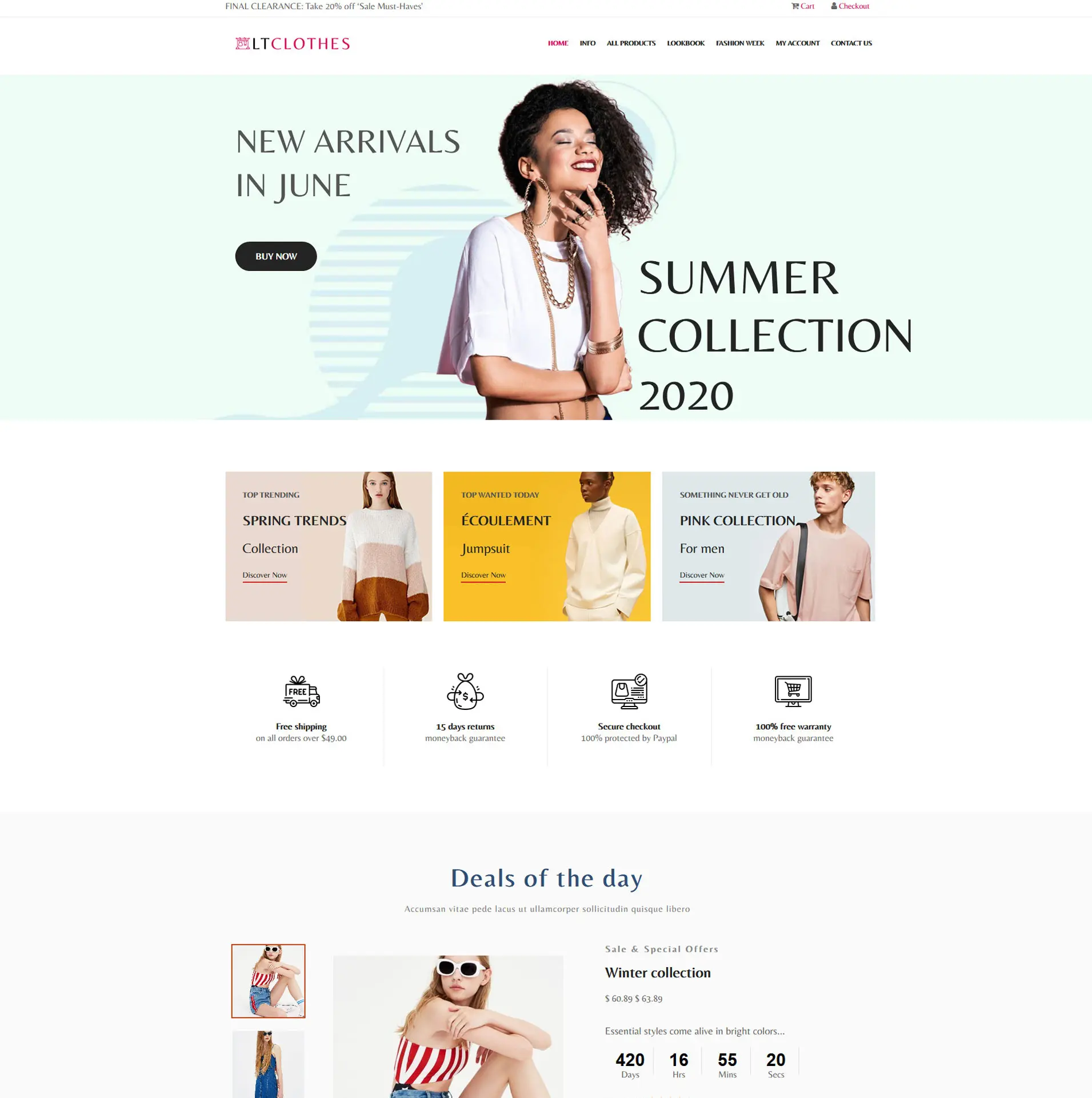 Lt Clothes Shop – ธีม Wordpress แฟชั่นที่ตอบสนองฟรี