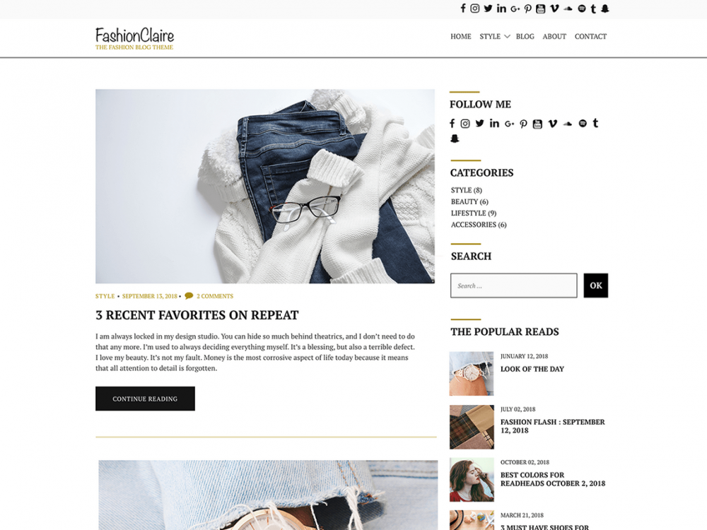 ธีม Wordpress Fashionclaire ฟรี