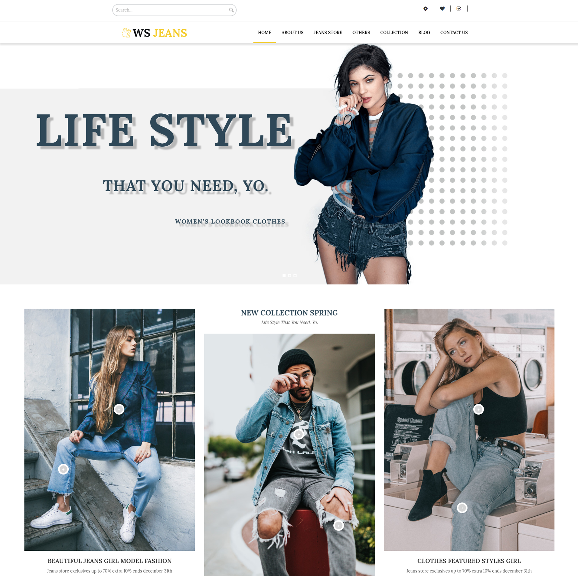 Ws Jeans – เสื้อผ้าที่ตอบสนอง Woocommerce Wordpress Theme