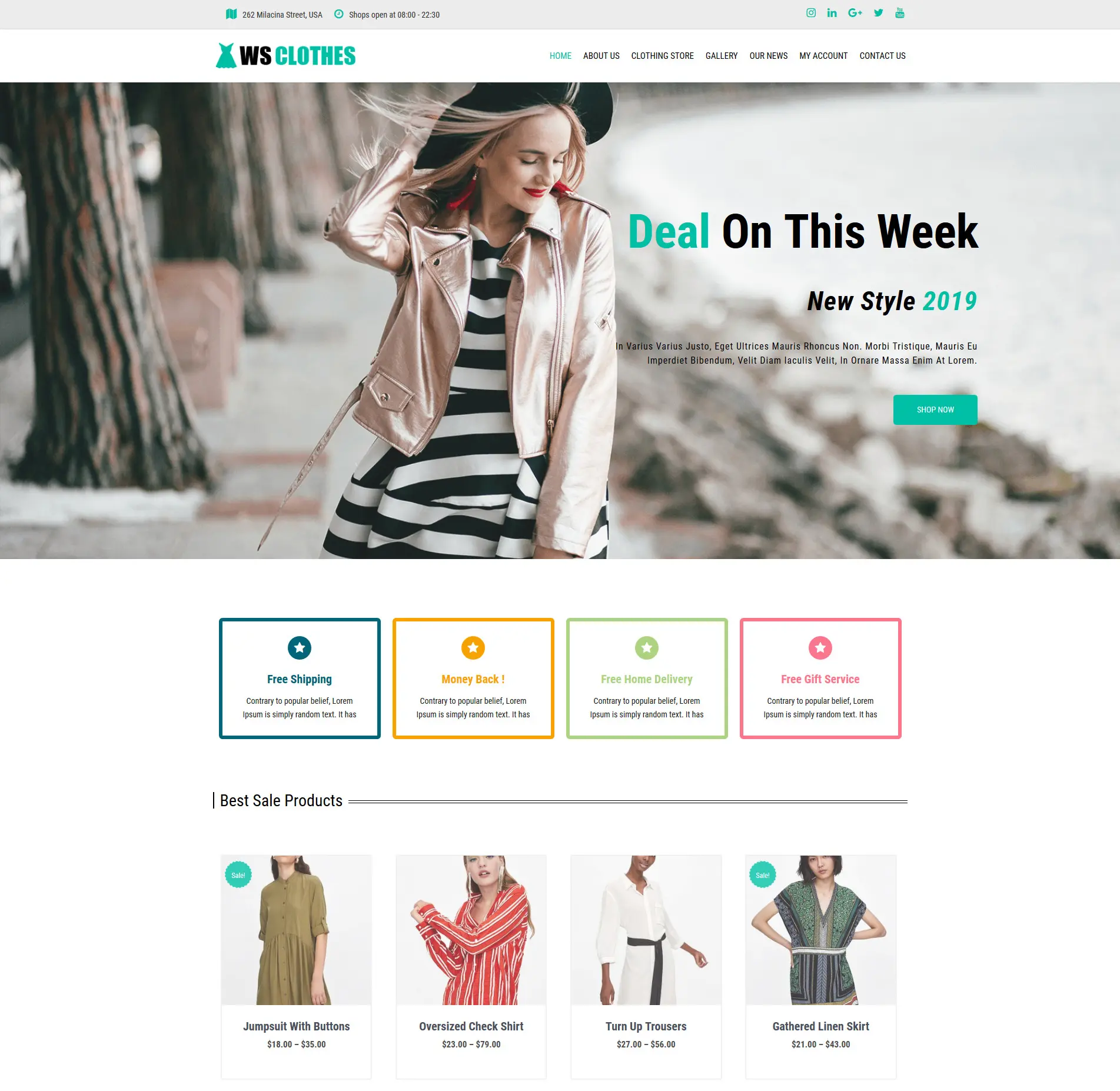 เสื้อผ้า Ws – ธีม Wordpress Woocommerce แฟชั่นฟรี