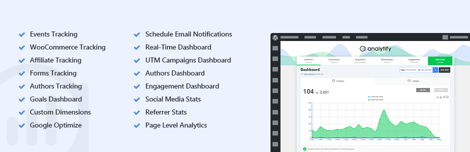 Analytify – Wordpress 用 Google アナリティクス ダッシュボード プラグイン