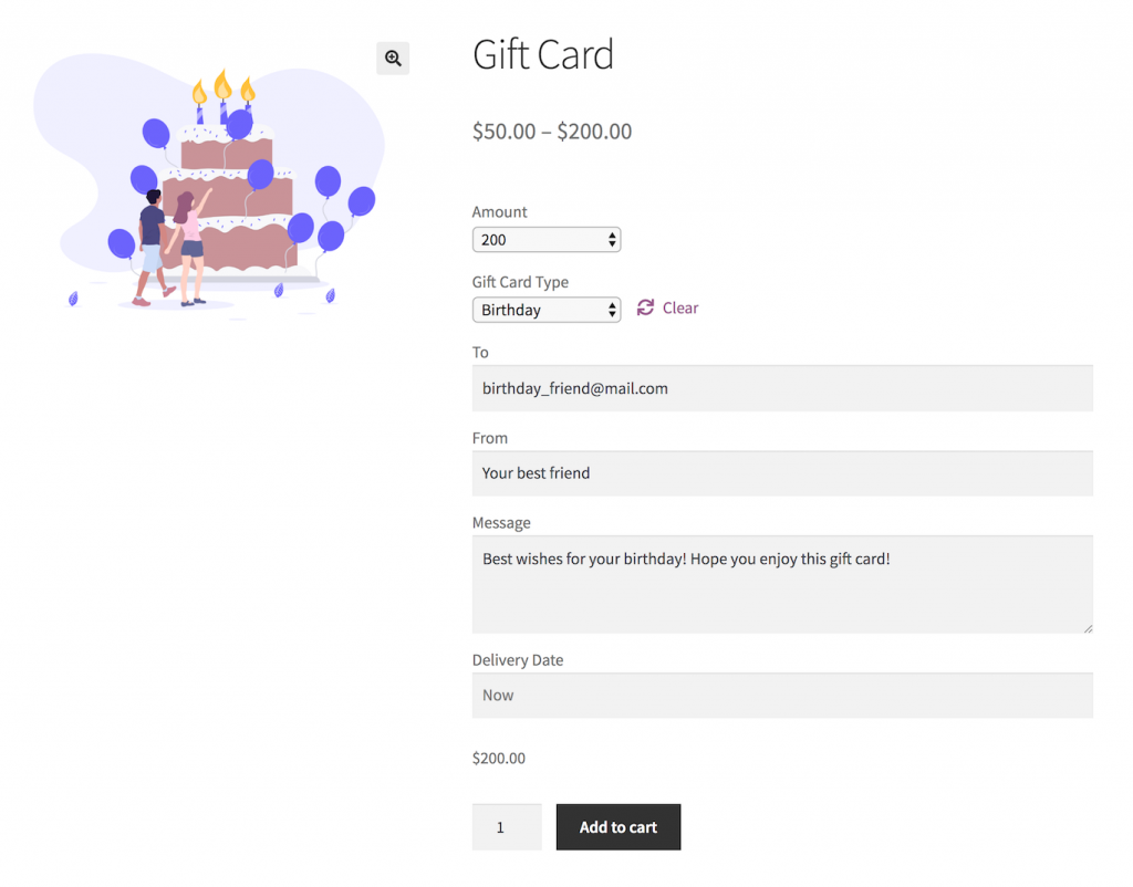 Wtyczka karty podarunkowej Woocommerce
