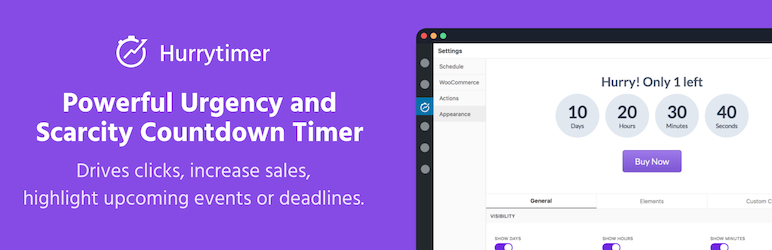 Hurrytimer – Wordpress 및 Amp;를 위한 희소성 카운트다운 타이머 우커머스