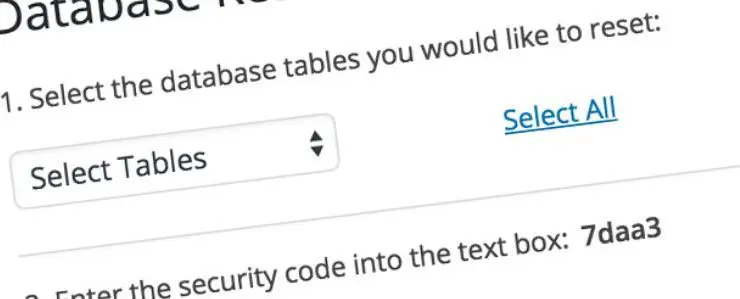 Wp データベースのリセット