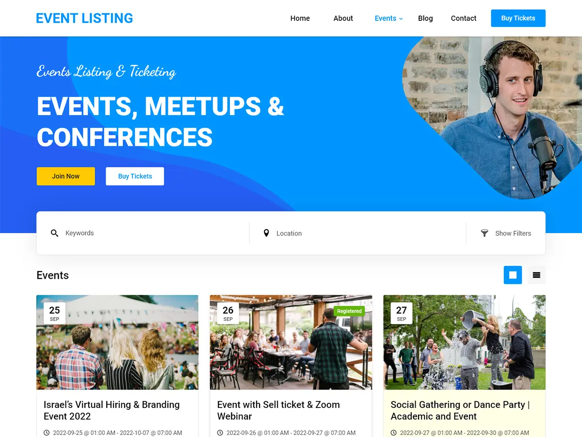Wordpress-Eventi-Conferenze-Temi