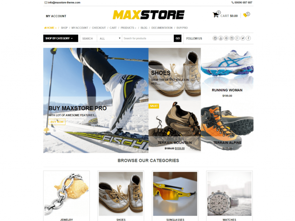 WordPress的MaxStore免费WooCommerce主题