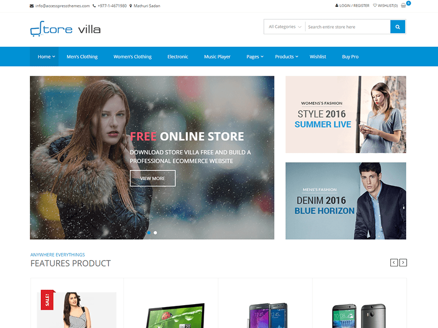 为 WordPress 存储别墅免费 WooCommerce 主题